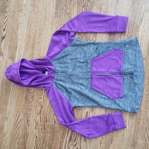 (L) Head Youth Girl's Bicolor Heathered Zip Up Hoodie with Thumb Holes Cozy